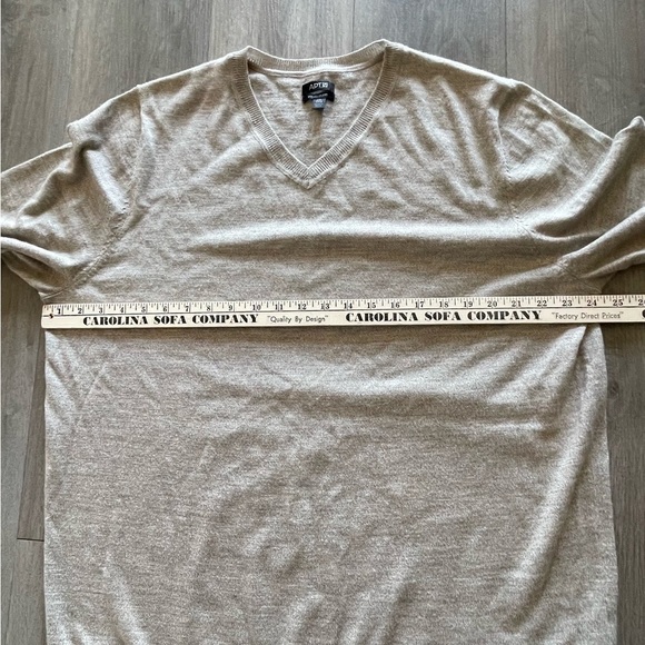 Apt 9 Merino Wool Blend Oatmeal Gray Long Sleeve V Neck Sweater Men’s XXL Tall - Picture 10 of 10